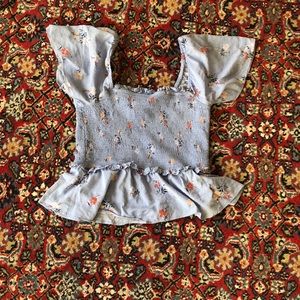 Madewell Blue Floral Top